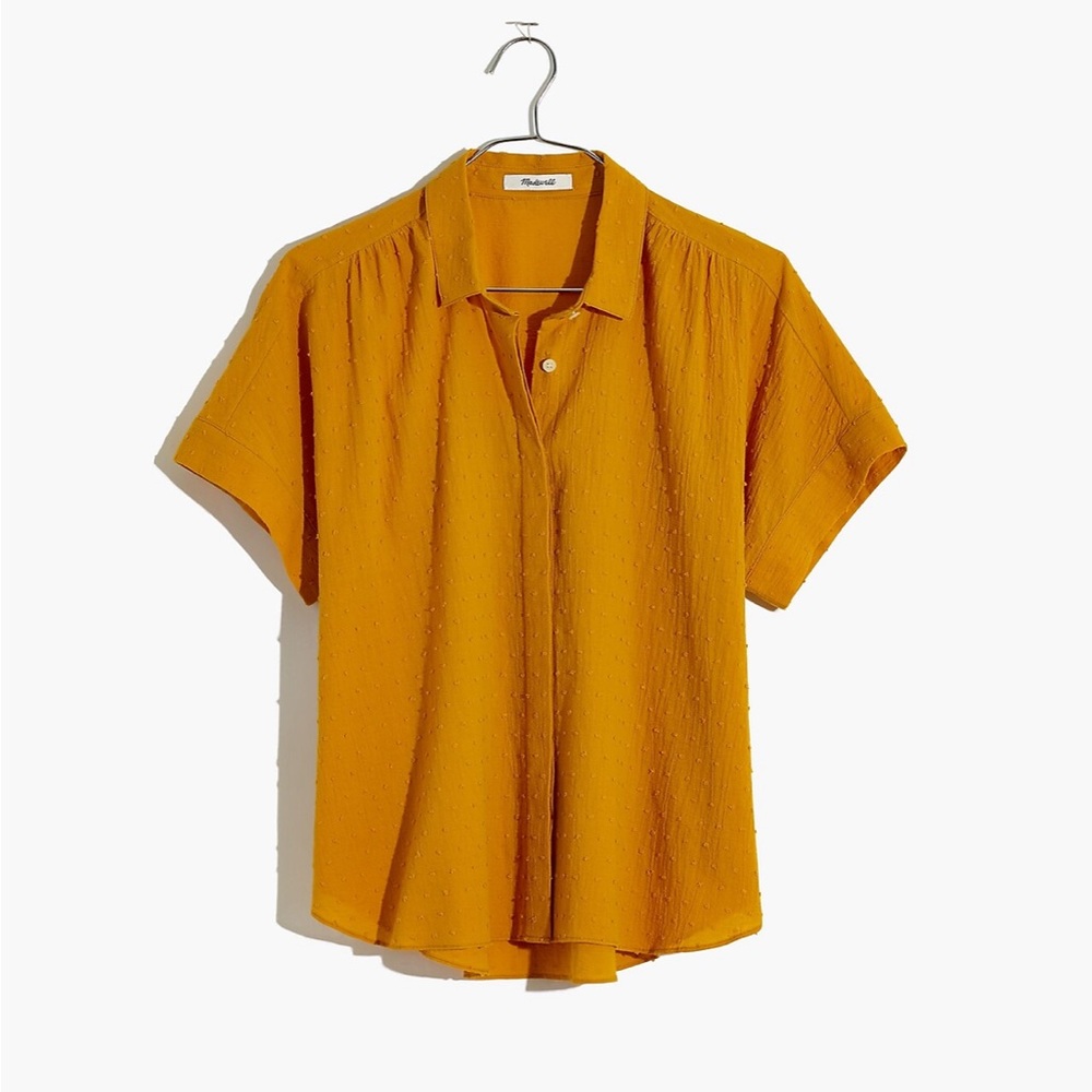 Madewell Mustard Yellow Hilltop Shirt in Clipdot XXS